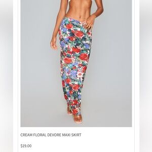 SOLD Velvet Floral Maxi Skirt